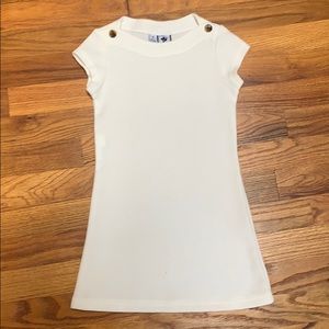 Busy Bees white waffle knit cotton shift dress sz4